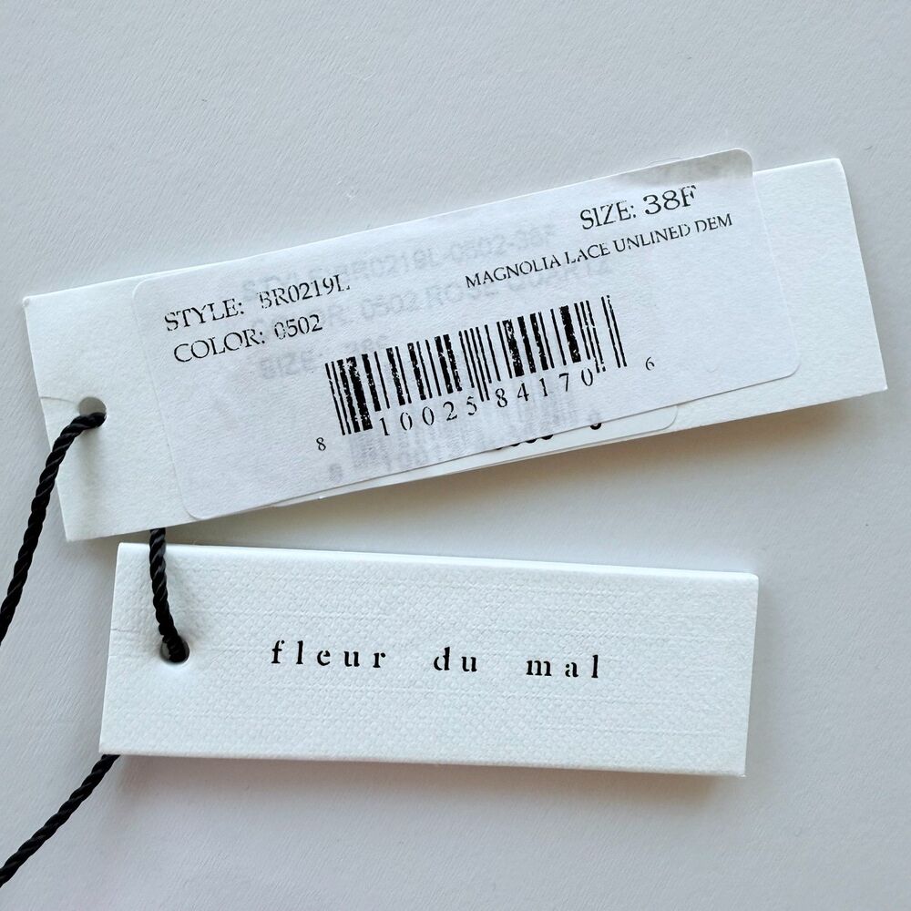 NWT Fleur du Mal Magnolia Lace Unlined Demi Bra in Lilac Purple Size 38F - Picture 10 of 14